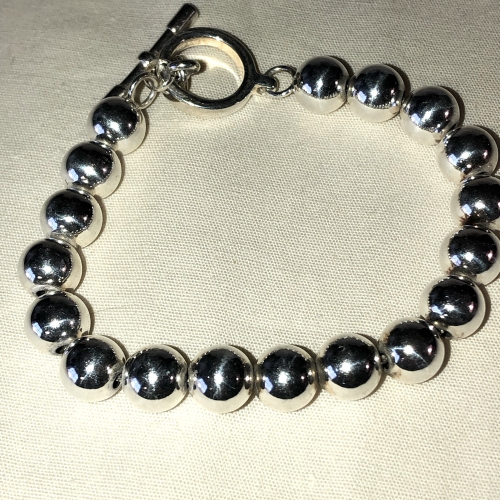 Sterling Silver .925 Milor Italy Vintage Ball Bead 8” Bracelet